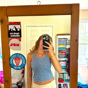 Blue Floral Tank Top